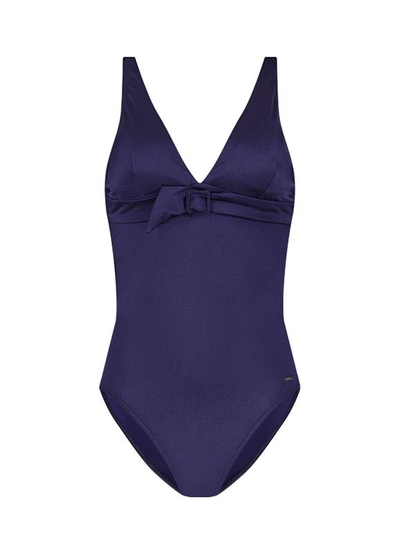 Satin Navy V-neck swimsuit CSW324A630