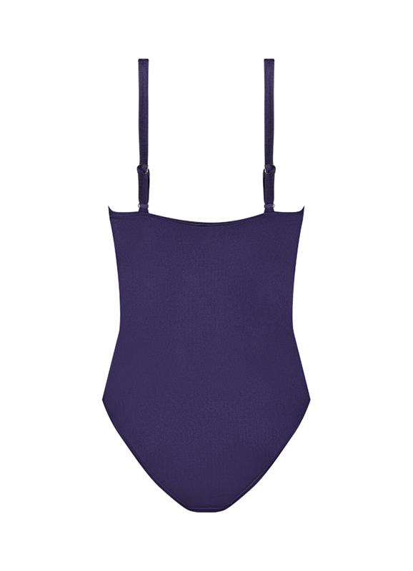 Satin Navy V-neck swimsuit CSW324A630