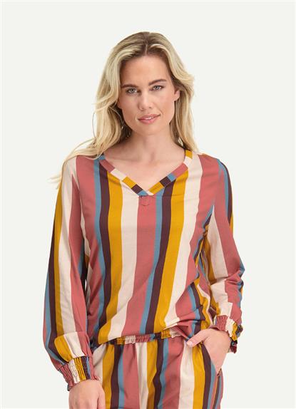 fresh-stripe-pyjama-top-lange-armel