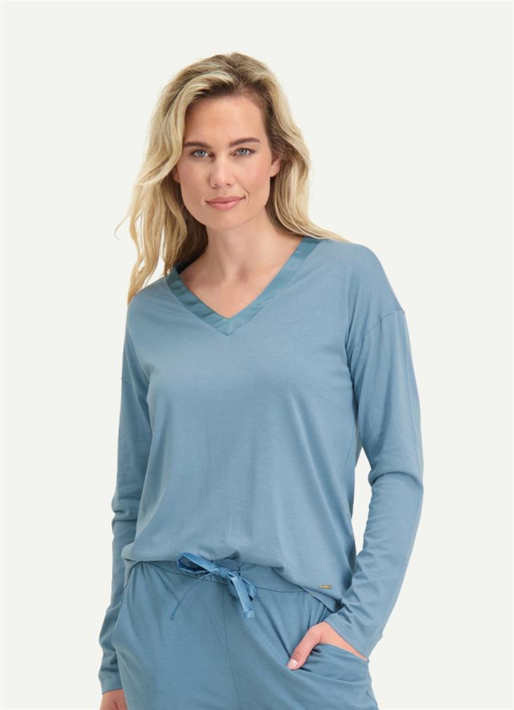 steen expositie Site lijn Buy Coastal Blue pyjama top long sleeves online | Cyell