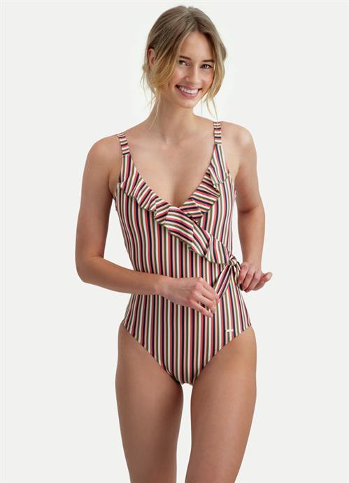 Sassy Stripe wrap swimsuit 220325-720