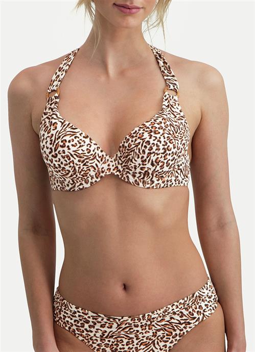 Leopard Love plunge bikini top 210137-804