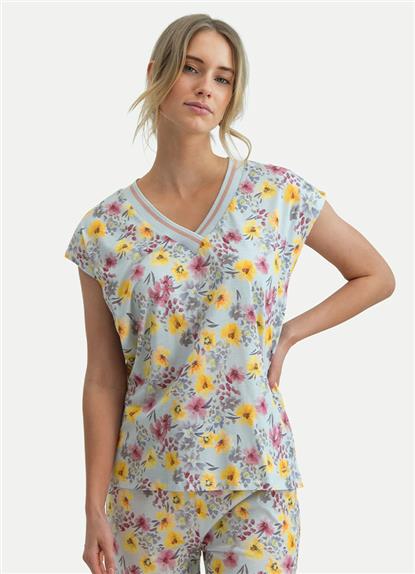 gentle-flower-pyjama-top-short-sleeves