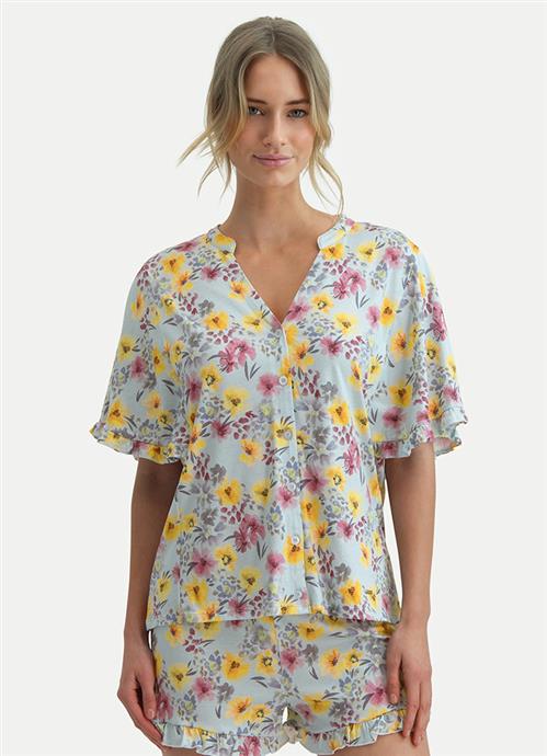 Gentle Flower Pyjamabluse mit kurze Ärmel 230135-598