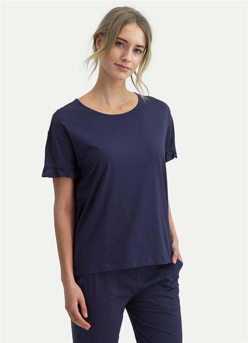 Indigo pyjama top short sleeves 230101-566