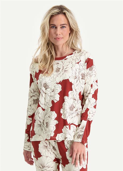 Wild Roses pyjama top long sleeves 250116-457