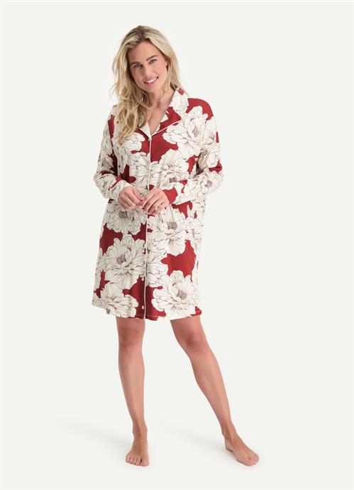 Wild Roses night dress with buttons 250516-457