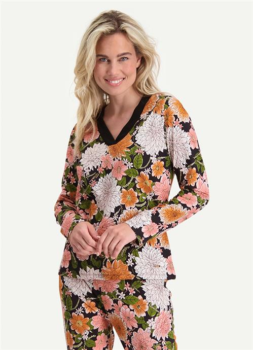 Dahlia Blooms Pyjama Top Lange Ärmel 250112-559