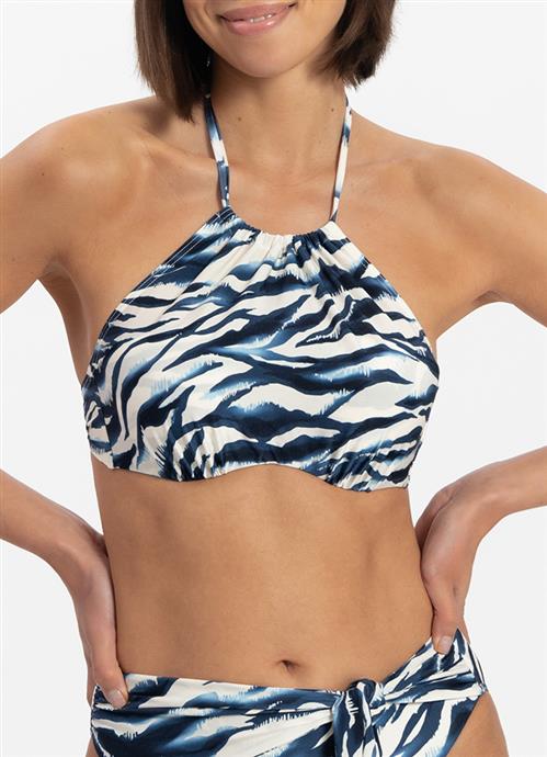 Wavy Water High-Neck-Bikini-Top 320140-627