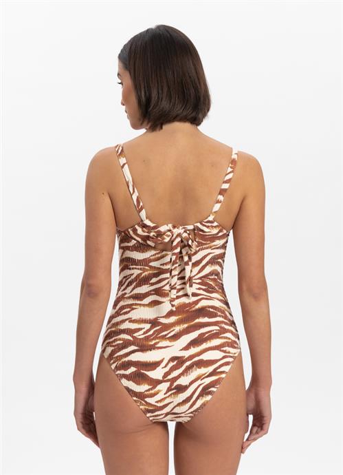 True Zebra ruched neckline swimsuit 310341-323