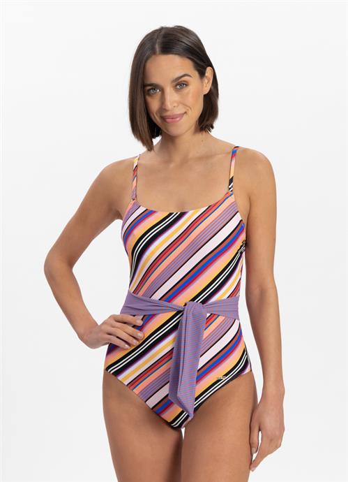 Juicy Stripe soft tie belt swimsuit 310342-372