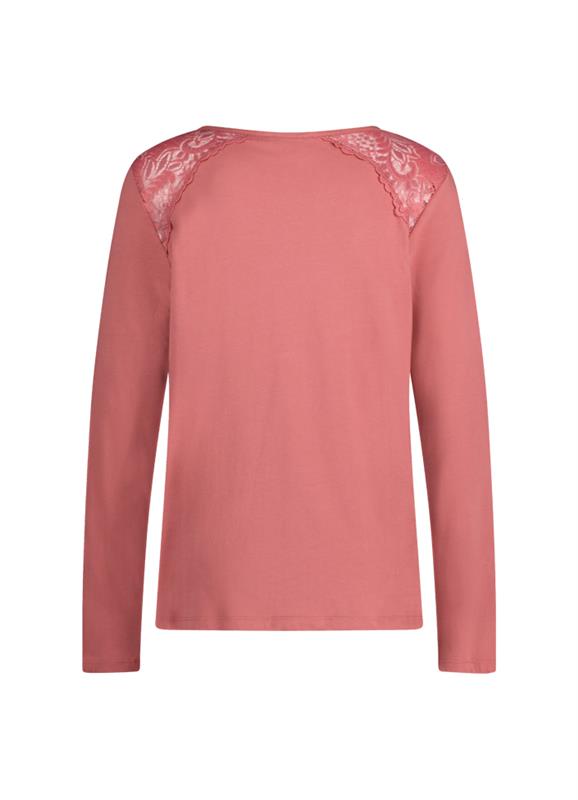 Luxury Solids Dark Rose pyjama top long sleeves 350108-229